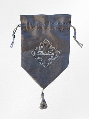 Brighton Silvery-Gray Satin Cloth Drawstring Jewelry Pouch